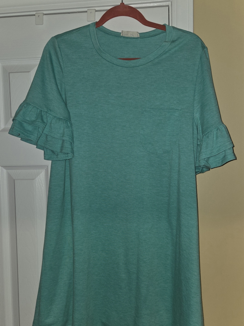 Teal Ruffle Sleeve Women’s Dress